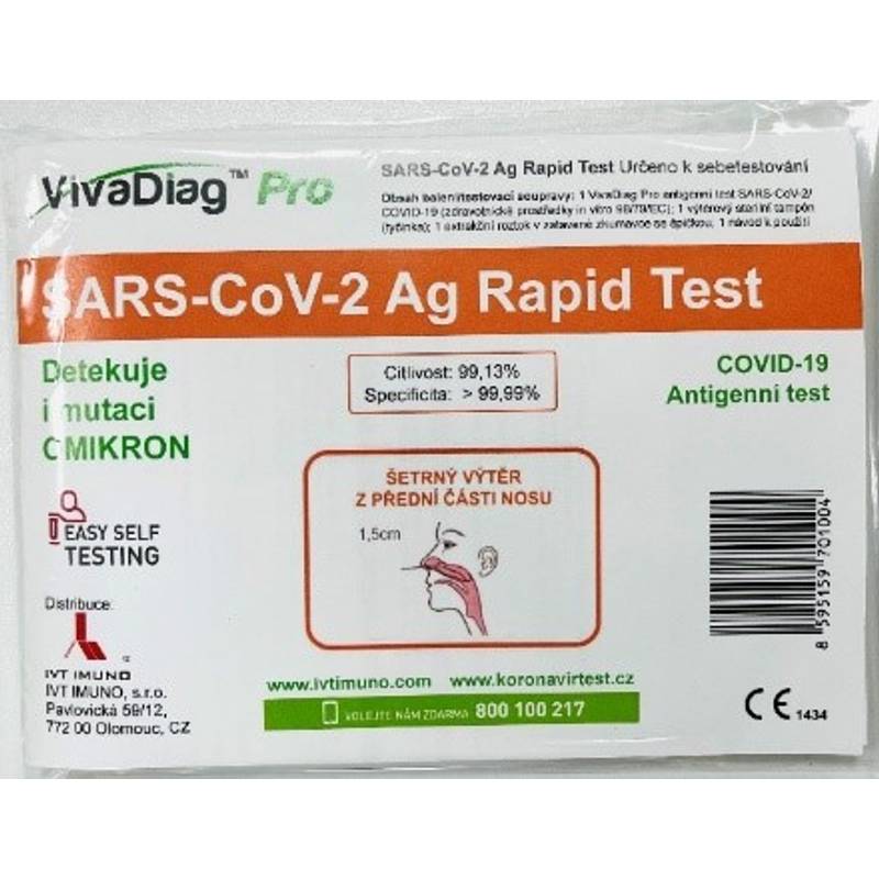 VIVADIAG PRO SARS-COV-2 AG RAPID TEST –1 KS SAMOSTATNE (VIVACHEK BIOTECH) VIVADIAG PRO SARS-COV-2 AG RAPID TEST –1 KS SAMOSTATNE (VIVACHEK BIOTECH)